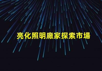 亮化照明廠家探索市場領先者的秘密