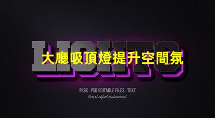 大廳吸頂燈提升空間氛圍的照明方案