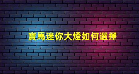 寶馬迷你大燈如何選擇高效能的LED燈具
