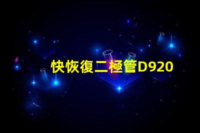 快恢復二極管D9202參數(shù)深入解析D9202特性與應用