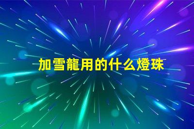 加雪龍用的什么燈珠