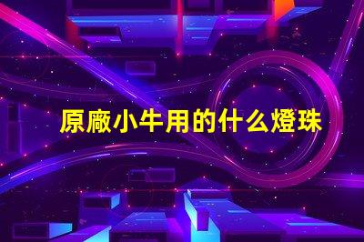 原廠小牛用的什么燈珠