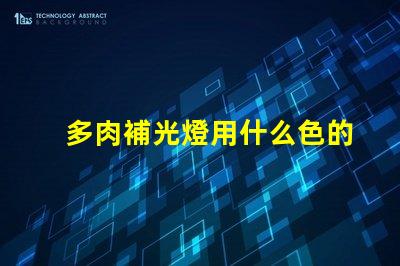 多肉補光燈用什么色的燈珠