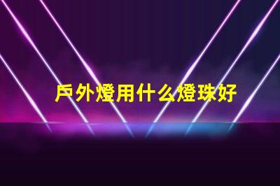 戶外燈用什么燈珠好