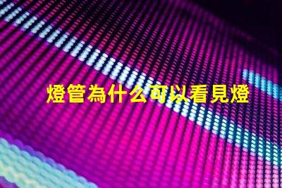 燈管為什么可以看見燈珠